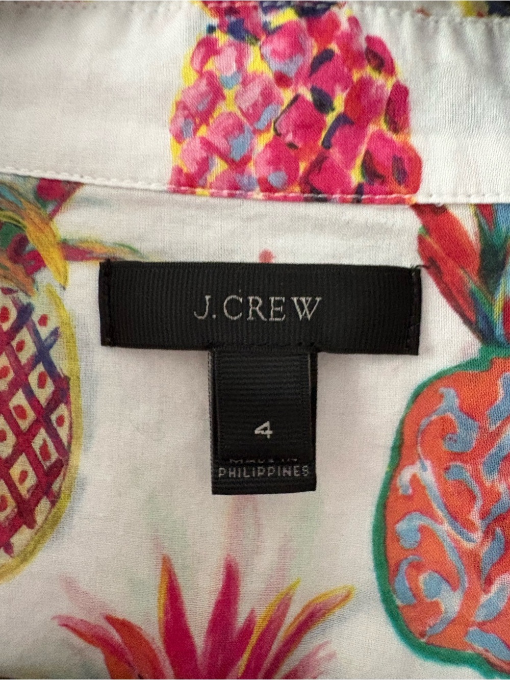 J Crew Pineapple Popover Top - Picture 4 of 9